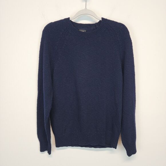 J.Crew Crewneck Pullover Sweater Size M Dark Blue 100% Cotton Preppy Classic Dad - Picture 1 of 12